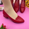 Soft Leather Low-heeled Single Shoes Women's 2025 New Versatile Comfortable Shallow Mouth Pointed Small Leather Shoes Fashion Trend Middle-aged Shoes