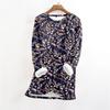 Women's Fashionable Printed Round Neck Long Sleeved Plush Warm Pullover Top