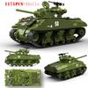 WW2 Army US Army M4A3 Sherman medium armored vehicle IS-2 Heavy Tank boy Brick Playset Block Bricks Toys  Playsetss for Boys  Girls Gift Presents