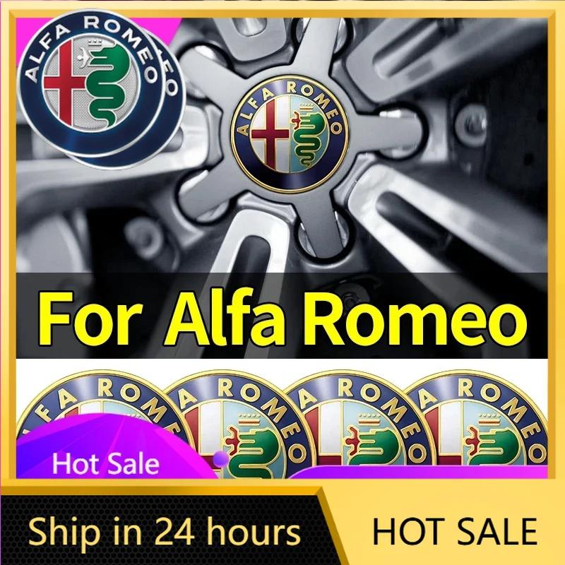 Car Stickers For Alfa Romeo Car-styling 4pcs 56mm Auto Wheel Center Hub Caps Badge Decorative Sticker For Alfa Romeo Giulietta S