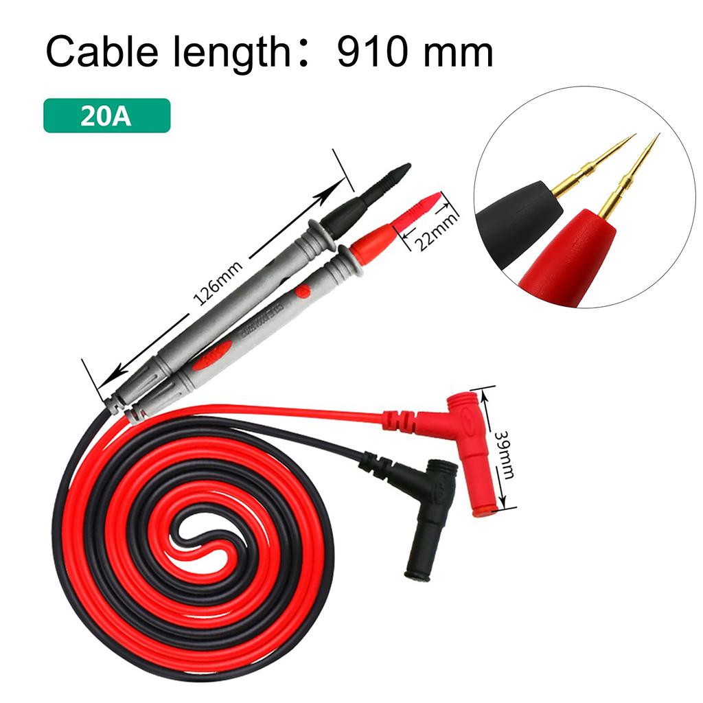 Fint spiss nål meterprobe testledninger for multimeter voltmeter kabel