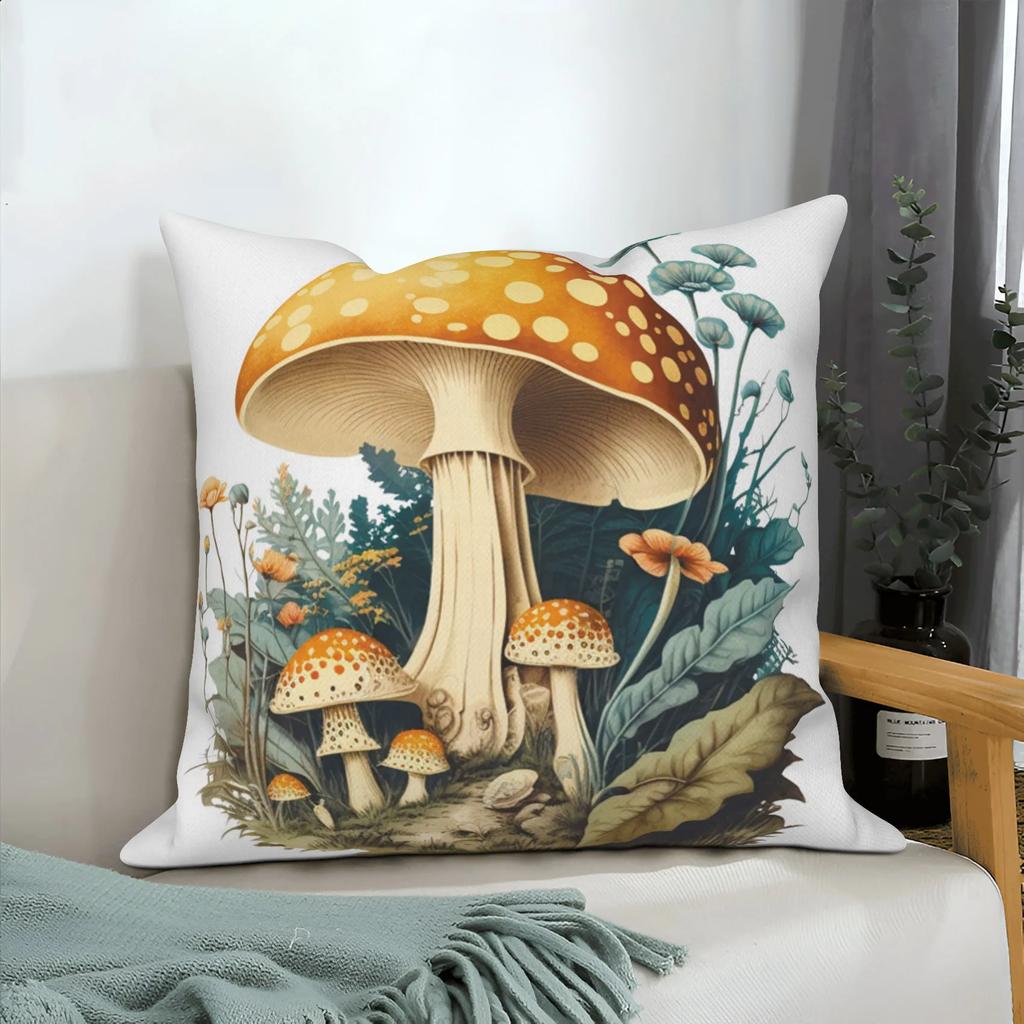 Fantasy Pilz Pflanze Blume Muster Kissenbezug Zuhause Wohnzimmer Sofa Dekoration Quadratisch