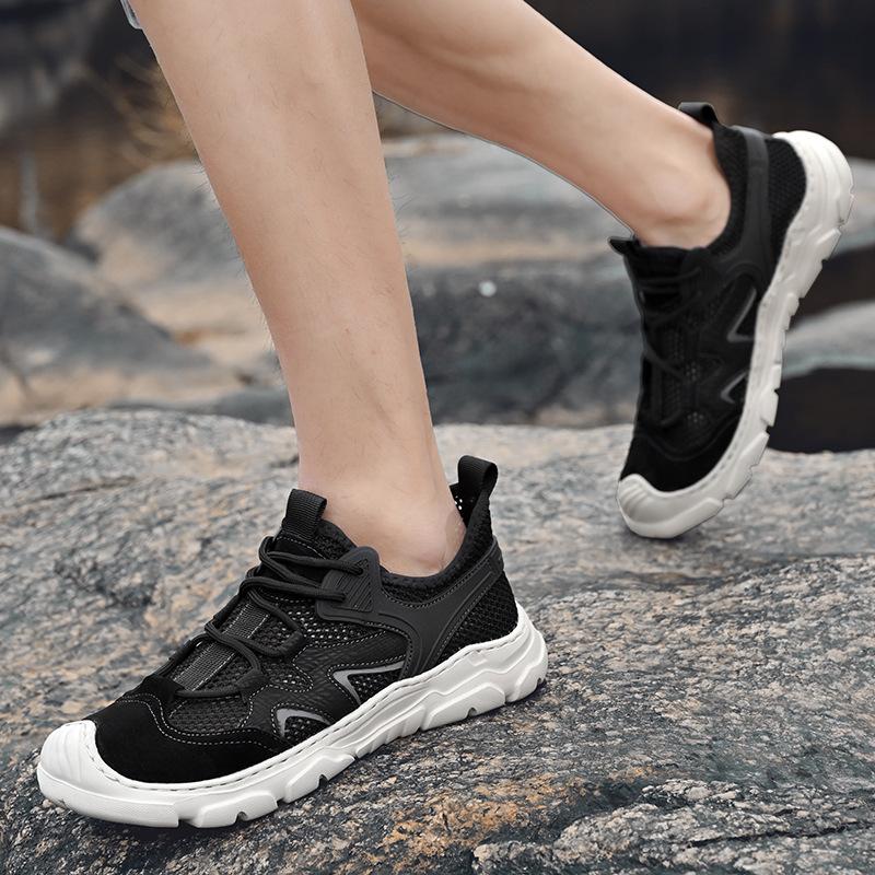 Herrenschuhe Sommer Mesh Atmungsaktive Dünne Plattform Laufschuhe Mesh Schuhe Teenager Outdoor Bergsteigen Rutschfeste Sport Freizeitschuhe