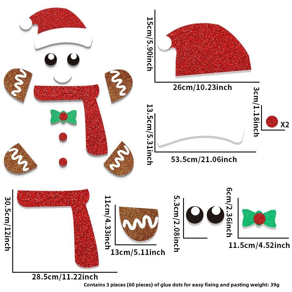Festive Christmas Door Decorations Featuring Adorable Reindeer And Snowman Felt Window Stickers For Home Holiday Cheer