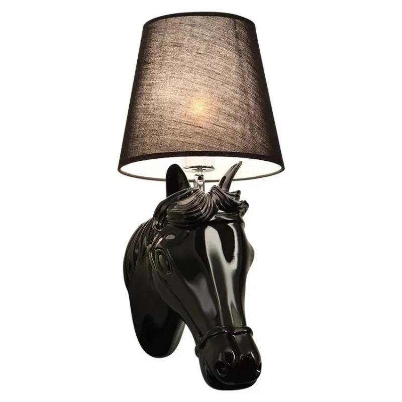 Horse Head Wall Lamp European Bedside Bedroom Aisle Corridor Clothing Store Simple Mediterranean Led Wall Lamp