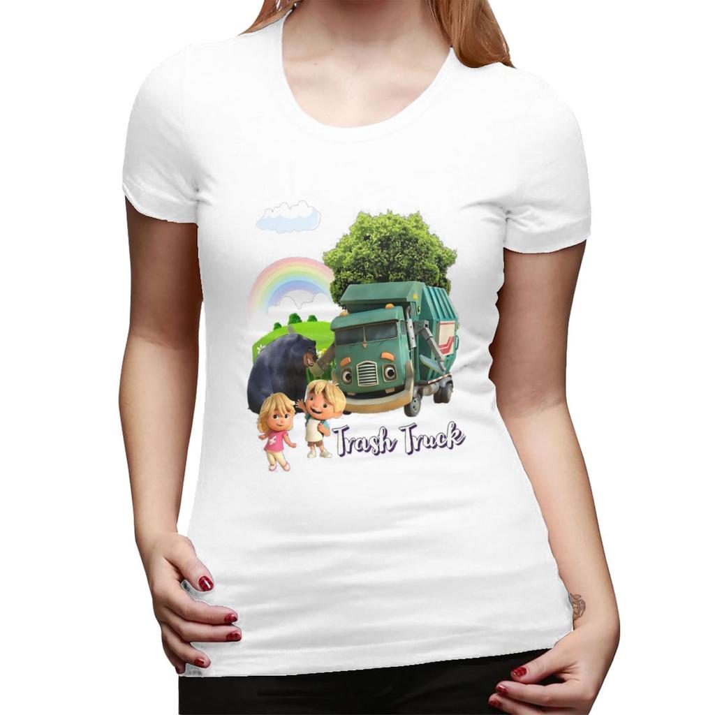 Müllwagen Animation Müllwagen Netflix T-Shirt für Damen Rundhals Streetwear T-Shirts Damen T-Shirts Kurze Kleidung Tops
