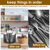 360°Rotating Utensil Caddy Kitchen Utensil Holder 6.7×6.7×5.1 Inch Metal Utensil Organizer 4-Compartment Metal Utensil Caddy