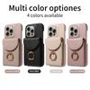 Compatible with Apple 16 Pro Max Phone Case, 15 Plus Protective Cover, Lychee Pattern, 12 Accordion Ring, Business Card Holder, 13