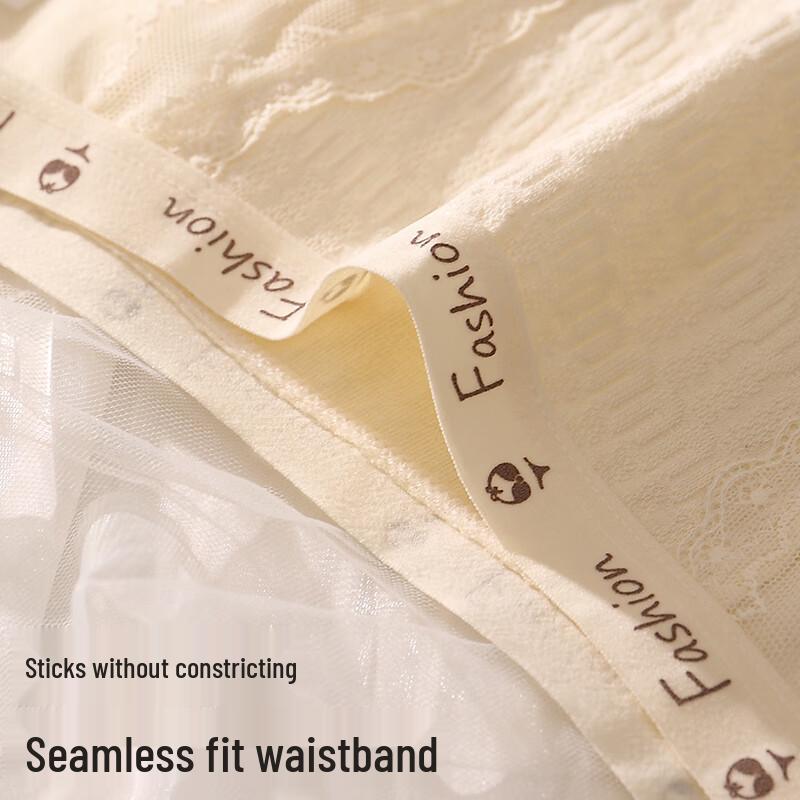 Palanduo Women's Anti-Bacterial Lace Cotton Mid-Waist Briefs 4-Pack