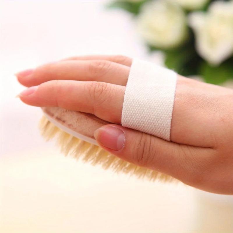 Pig mane hair bath brush, wooden exfoliating body dry brush, long handle back brush, scrubbing bath artifact
