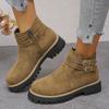 Winter Round Toe Comfortable Thick Sole Non Slip Casual Action Boots Fashionable New Suede Plus Size Horse Boots For Women