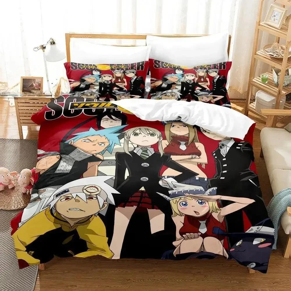 Soul Eater Bedding Set Single Twin Full Queen King Size Bed Set Adult Kid Bedroom Duvet Cover Sets 3D Print Anime Bed Sheet Sets