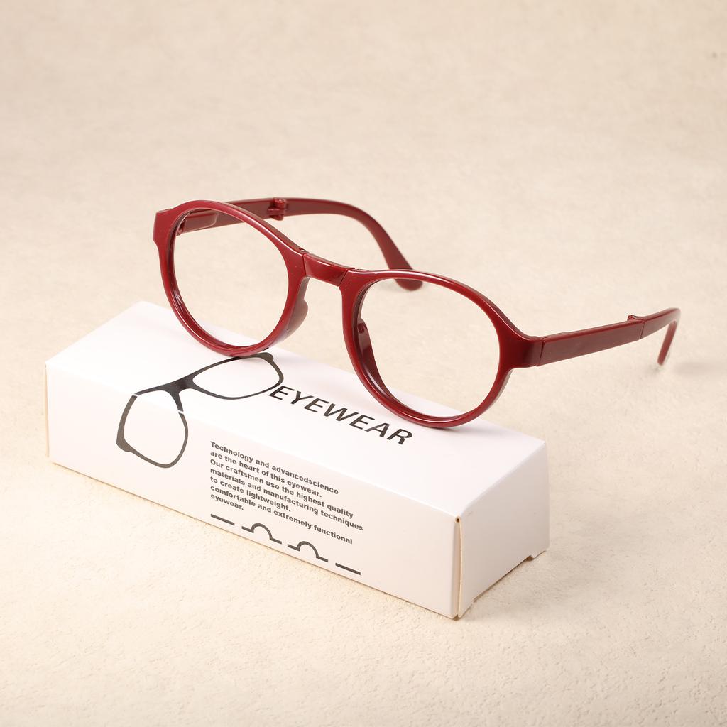 2PCS Auto-Focus Foldable Reading Glasses – Portable Pocket Size Blue Light Blocking Stylish Round Frames Unisex Design