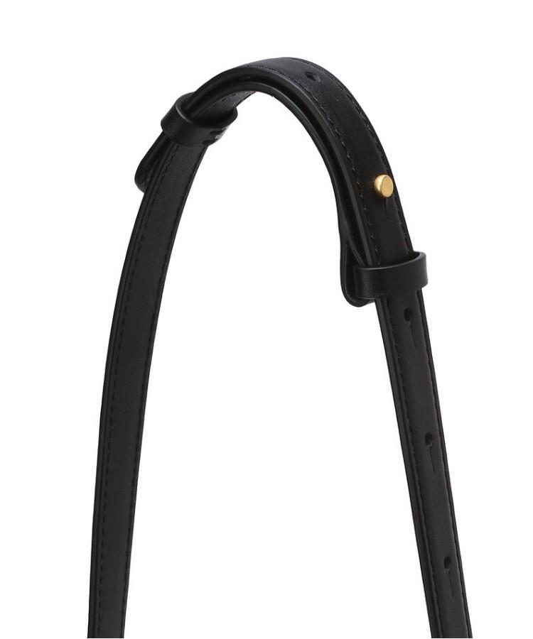 Athe Vanessabruno [Meringue] Black Alexandra Leather Plain Shoulder Bag S Aaba6F364Bk