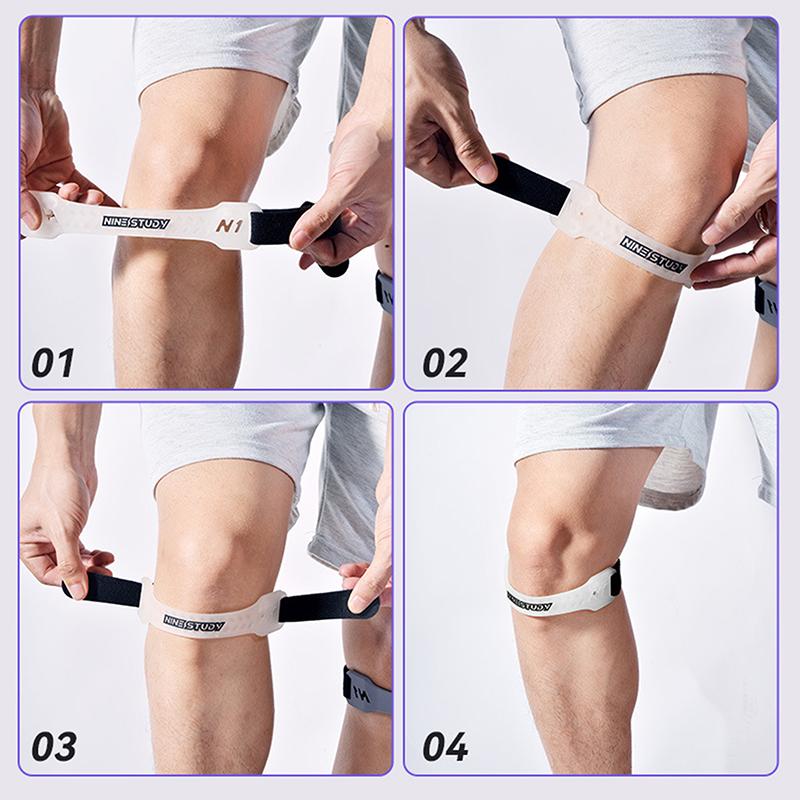 Pressurized Cowhide Patella Belt Sports Knee Pads Running Shock Absorption Anti-meniscus Knee Pads Fitness Riding