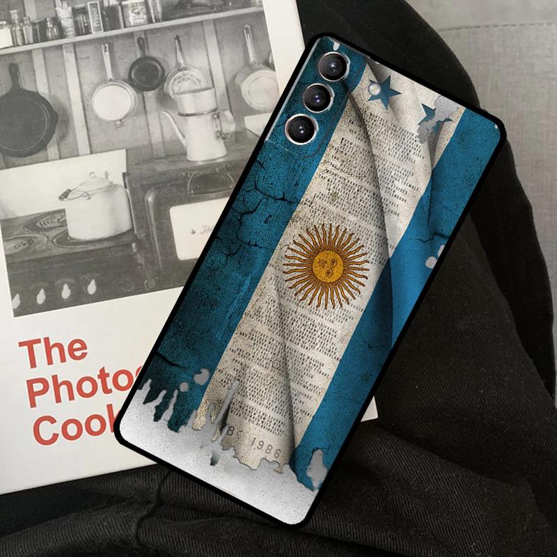 Argentina Flag Phone Case For Samsung Galaxy S23 S22 S24 Ultra S20 S21 S24 FE S9 S10 Plus Note 10 20 Ultra