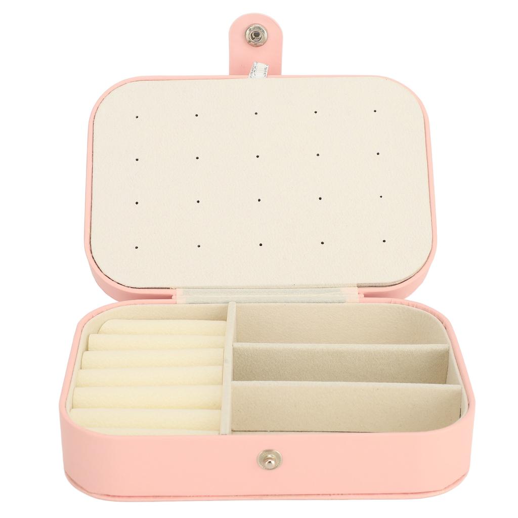 Travel Jewelry Box Portable Mini Jewelry Storage Box Double Layer PU Leather Jewelry Organizer for Earrings Rings