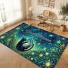 Cat Theme Crystal Velvet Floor Rug Personalized Custom Name Text Warm Carpet Home Decoration