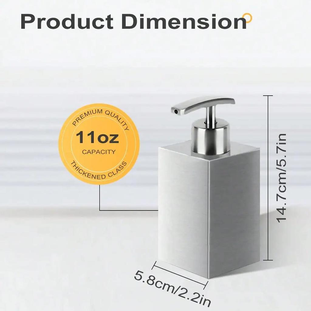 Leeseph Dozownik do mydła ze stali nierdzewnej, Butelki z pompką do napełniania, Dozownik do mydła w płynie, do zlewu kuchennego, blatu, łazienki