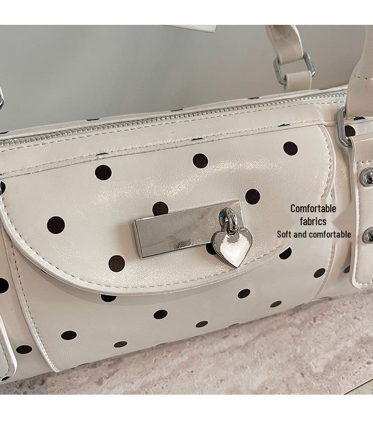 2026 Spring Korean Style Polka Dot Women's Underarm Handbag - Fashionable Single Shoulder Pillow Bag