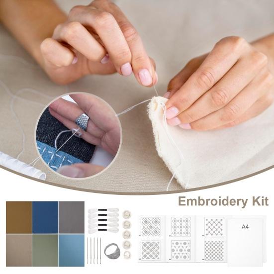 Kit 8 Stencil Per Ricamo Sashiko - Modelli Lavabili Ad Acqua Per Trapunto E Cucito A Mano - Ideale Per Principianti - Foto 5