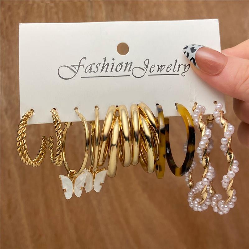 iF ME Fashion Earrings Butterfly Heart-shaped Hoop Earrings for Women Accessories Jewelry