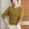 Fall Winter Women's Plus Size Sweater Short Crew Neck Knitwear Sweater Loose Pullover Knit Top Stretch Jumper