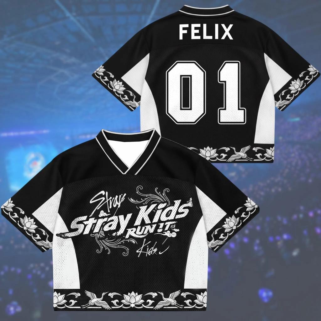 2026 Kpop Stray Run It World Tour Jersey T-shirt Men Women Summer Sports T-shirt Breathable Quick Drying Street Clothing Unisex