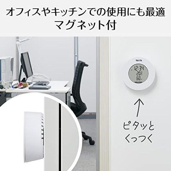 Tanita Temperature Humidity Meter Clock Digital Tabletop Magnet White TT-585 WH