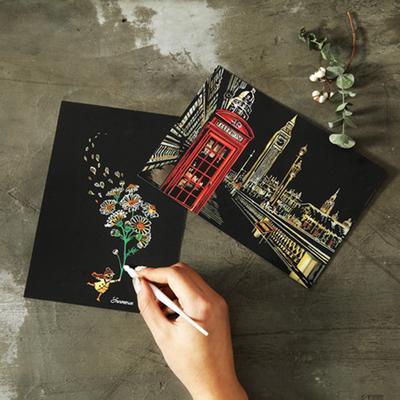4pcs 20x14cm Painting Paper With Drawing Stick Kids Toy
