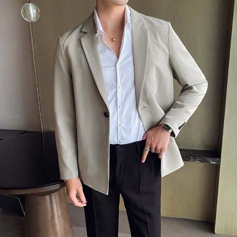 Men's Jacket Casual Suit Men's Youth Loose Work Business Blazers