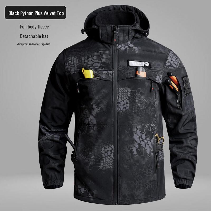 Men s Fleece-Lined Thickened Outdoor Jacket M-XXXXL