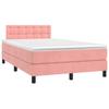 3141538 vidaXL Divan Bed with Mattress Pink 120x200 Cm Velvet