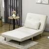 Single Sofa Bed 3 In 1 Folding Sofa Bed with Adjustable Backrest and Cushion for Living Room Bedroom 90x78x79 Cm Cream