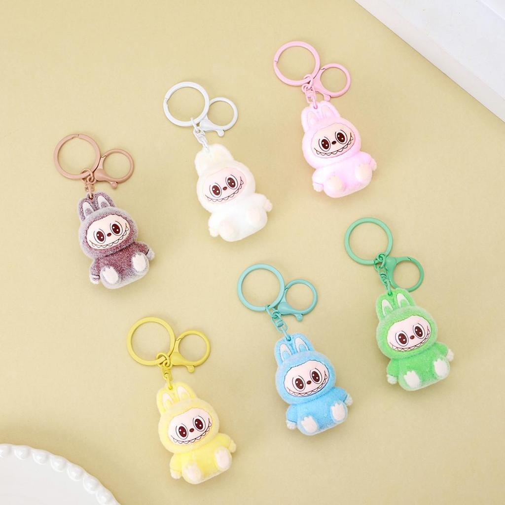 Creative Flocking Fabric Keychain Pendant Doll - Exquisite Small Gift Bag Charm
