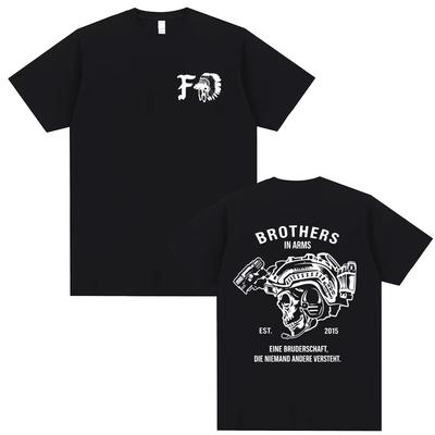 Forward Observations Group Shirt Brothers in Arms Skelett Grafik T-Shirt Unisex Gothic Rock Oversized Kurzarm T-Shirts