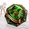 St. Patrick's Day Irish Hat Party Decoration Sign Umbrella, Cute Umbrella with Cute Design, Portable 3-Fold Compact Umbrella for Men & Women, Valentin