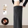 HSTYLE Women's Acetate Wool Blend Fleece Lined Wide-Leg Cropped Pants