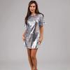 Short Sleeve Sequins Banquet Large Size Evening Dress Temperament Dress Elegant Celebrity