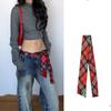 Long Skinny Plaid Striped Waist Belt With Jeans Necktie Scarf Decorative Accessory Personality Hairband Fashionable Accessory
