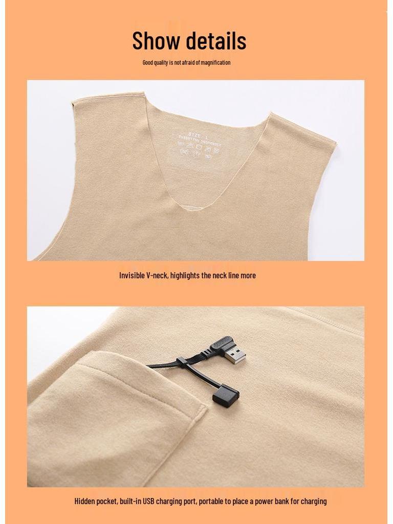 Cozy Seamless Velvet Heated Vest - Unisex Winter Base Layer with Fleece Lining and Free Shipping
