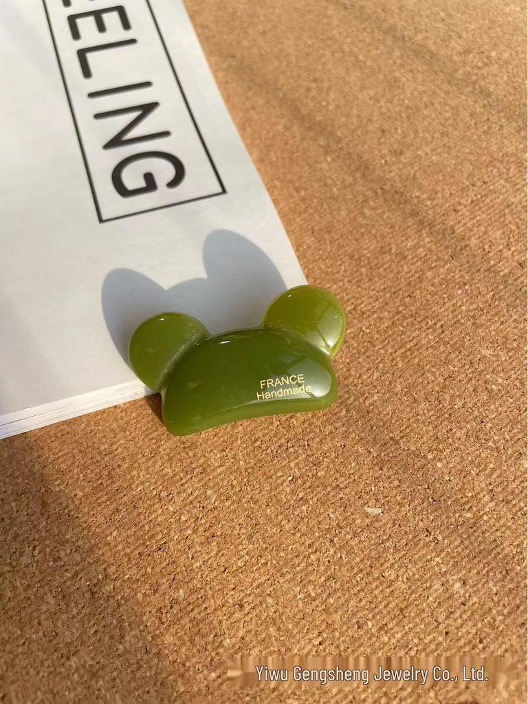 Gold Label Acetate Bear Hair Clip - Cute Bangs & Forehead Clip for Women