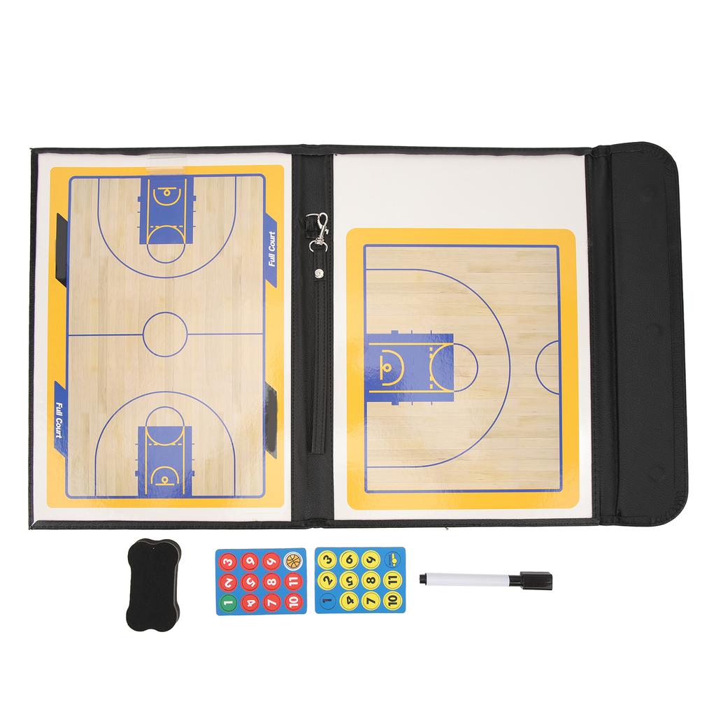 Basketball Clipboard 2.5 Fold Basketball Coaching Board Magnetic Strategy Board with Pen Eraser