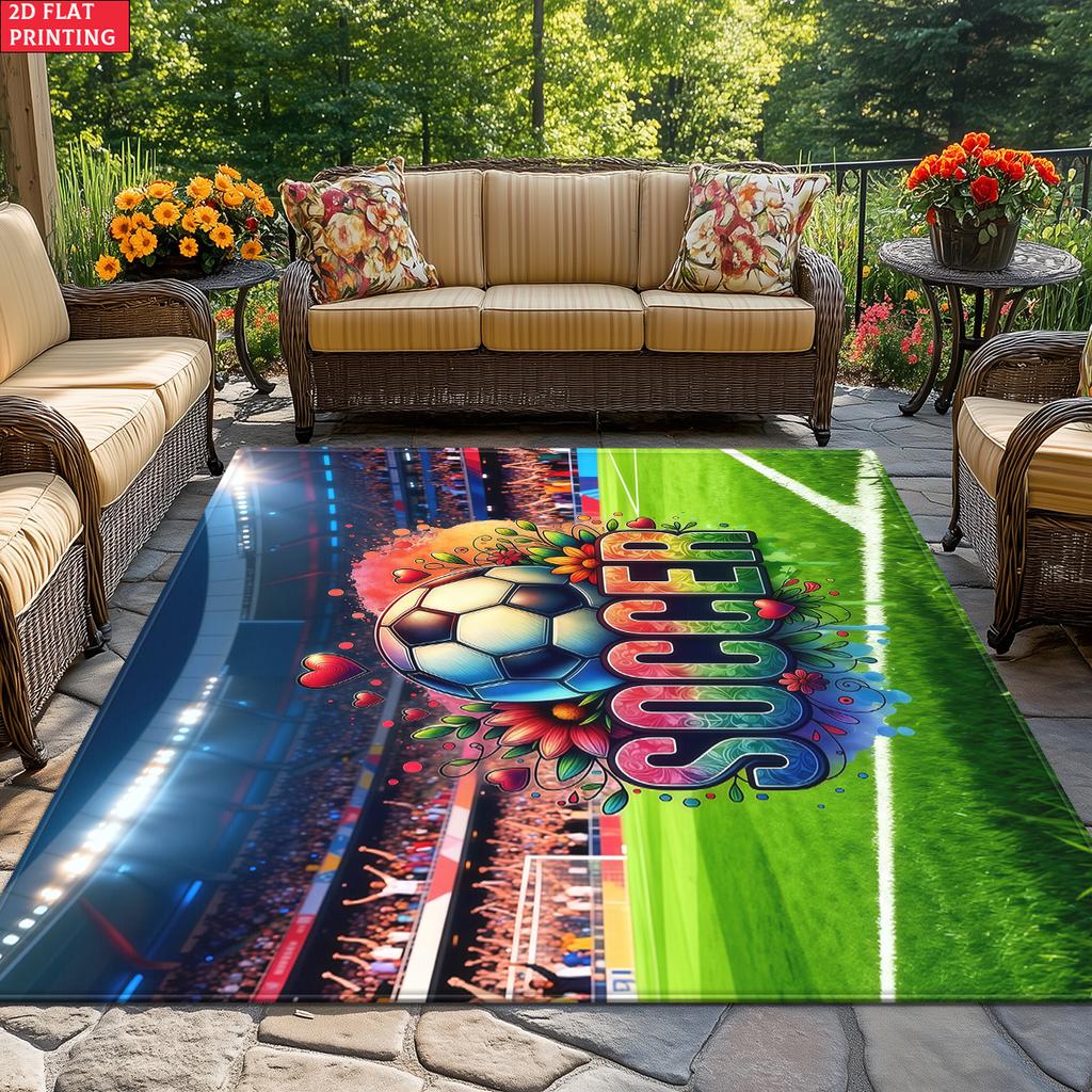 Soccer Floral Print Large Room Carpet Non Slip Cartoon Kids Bedroom Living Room Floor Mat Home Decor Children's Play Carpet
