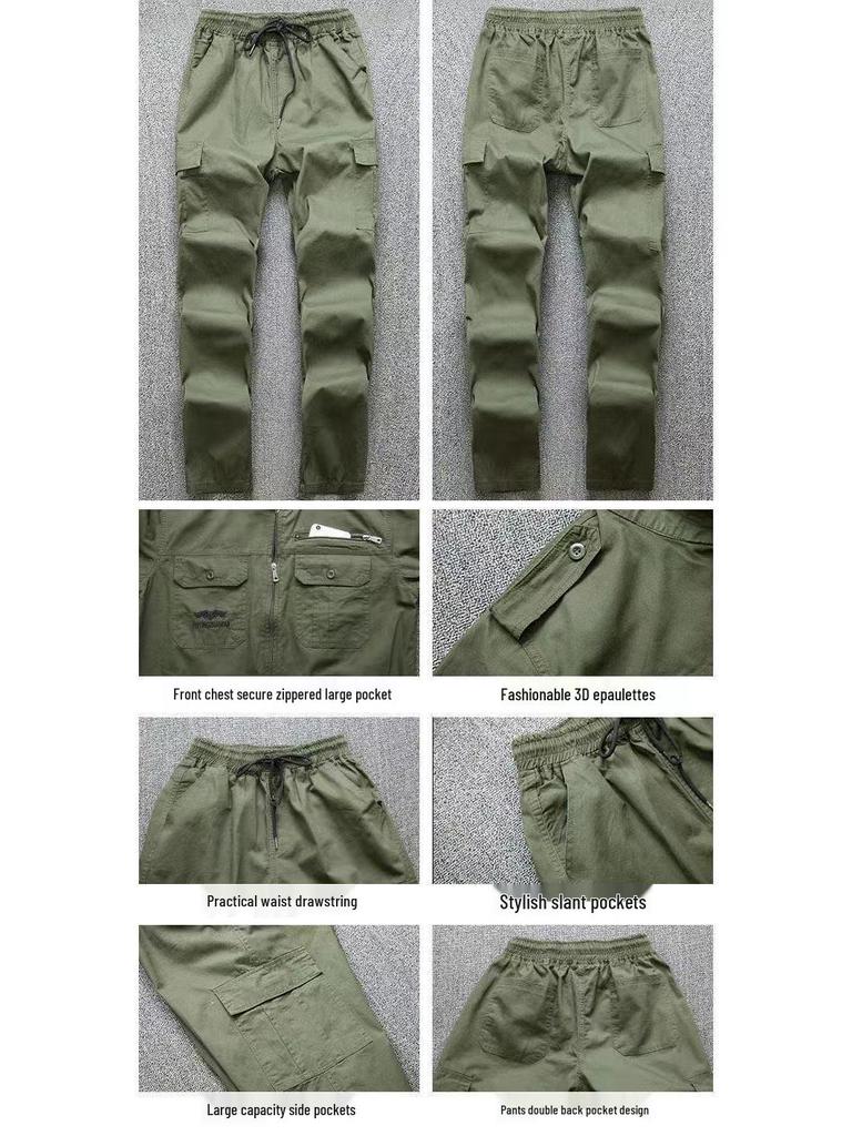 Men's Summer Workwear Set: Thin Cotton Long Sleeve, Wear-Resistant, Stain-Resistant, Ideal for Welding and Auto Repair