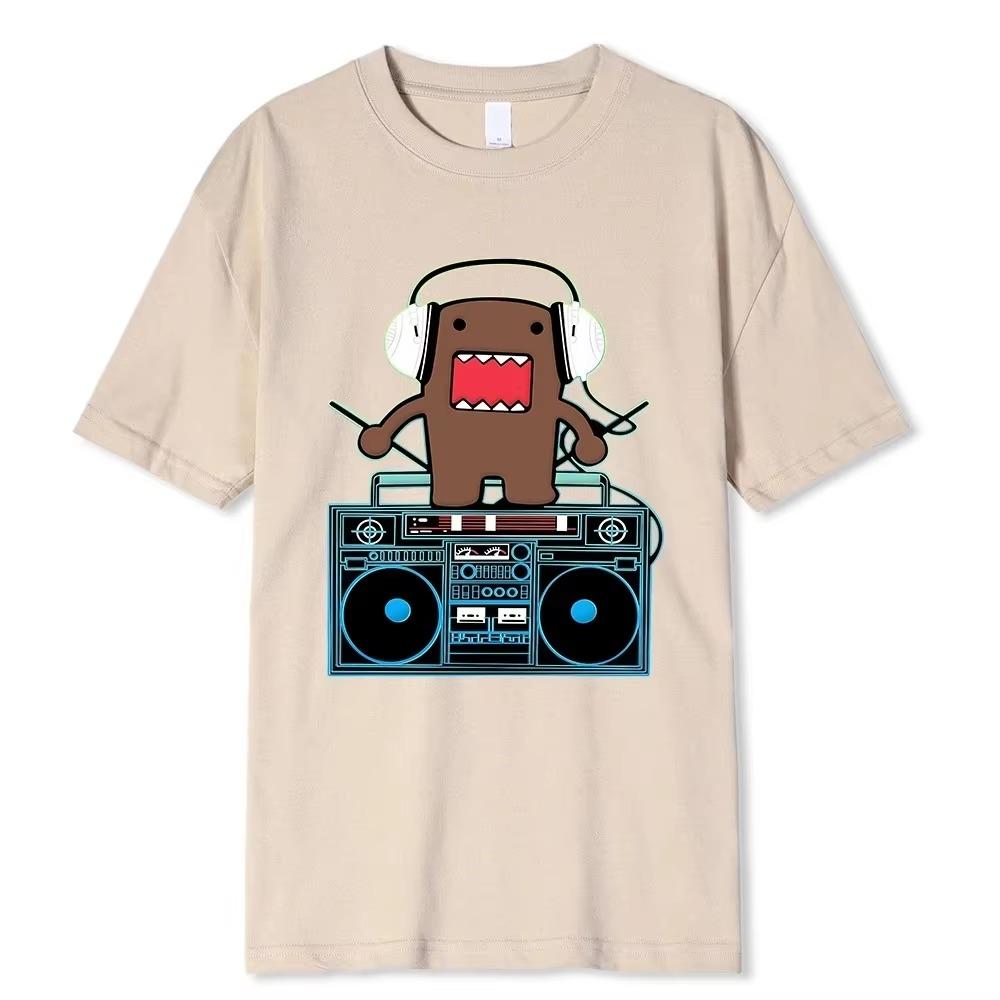 Domo Kun DJ Domo T Shirts Men Cotton Humorous T-Shirts  Breathable O-Neck Short Sleeve Harajuku Loose Tees Cotton Tops Gift Idea