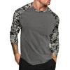 Camouflage Style Printed Raglan Sleeves Men's Short Sleeved Top