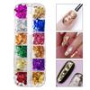 12 Colors Nail Foil Flakes, Metallic Chrome Glitter Nail Art Accessories, Nail Designs Decoration