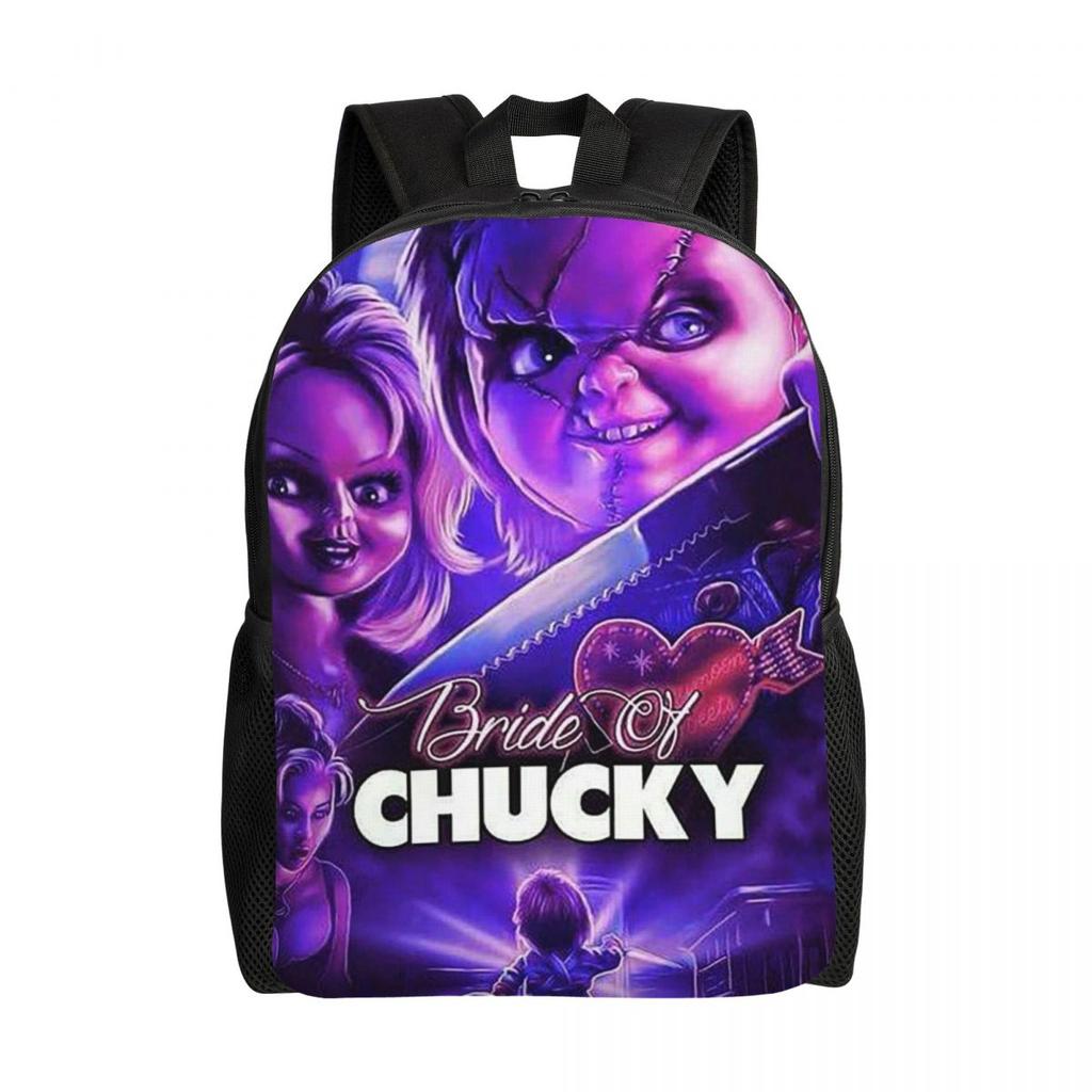 Bride Of Chucky Laptop Rucksack Herren Damen Mode Schultasche für Schüler Studenten Killerpuppe Chucky Taschen