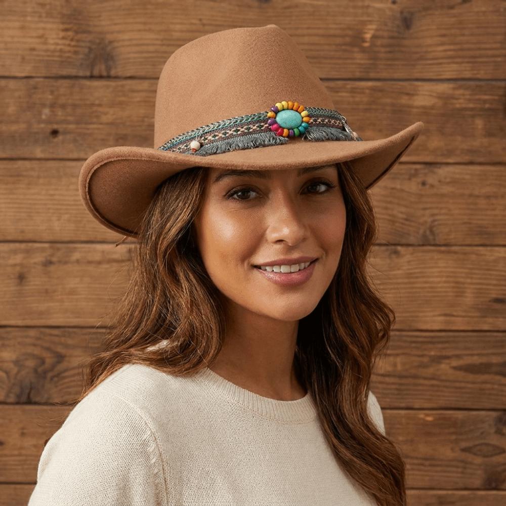 Solid Color Cowgirl Jazz Hat Woolen Top Hat Punk Party Cosplay Hat Bucket Hats